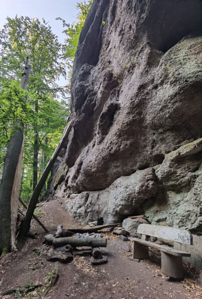 Der Ludwigsklamm Wasserfall ist normalerweise in diesem Bereich zu sehen